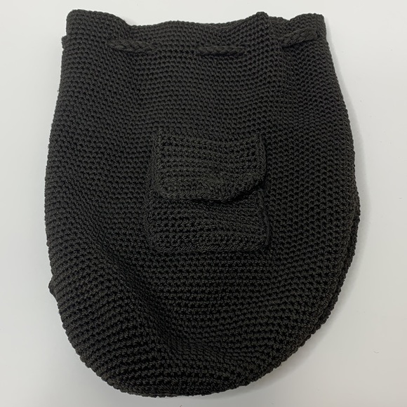 Chateau | Vintage Black Crochet 70’s Mini Backpack | Satchel | Unisex - Picture 5 of 12